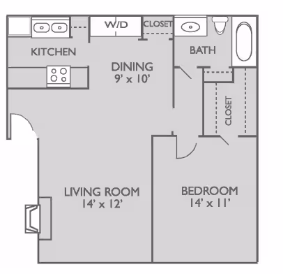 1 Bed • 1 Bath 1003 floor plan